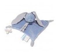 Doudou Babynat Baby'nat Lapin Lange Bleu Plat Bn0619