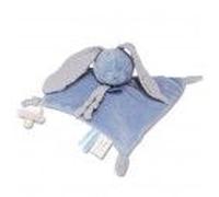 Doudou Babynat Baby'nat Lapin Lange Bleu Plat Bn0619