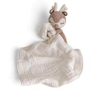 Doudou bébé - Fait Main + 2 Tissus lavables + Sac Cadeau - Peluche bébé - Cadeau de Naissance Fille et garçon - Peluche Crochet - 100% Coton - MyBabyCrochet