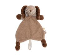 Doudou Bébé Jollein - Chien Diego - Biscuit/Leather Brown - Peluche & Attache-Sucette - Ultra Doux - Doudou Bébé - Cadeau de Naissance - 29x20 cm