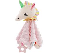 Doudou Bébé, Peluches Plat Carré Mouchoir, Hochet Jouet d'Éveil 0-9 Mois, Couverture Doudou Serviette Apaisante Enfant Filles Garçons 1 an, Cadeau Naissance Mixte
