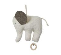Doudou Boite à Musique éléphant Coton Organic Bio Elephant Blanc 16 c