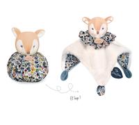 Doudou et Compagnie - Doudou Boule Faon - Peluche 3 en 1 : Doudou, Peluche, Boule d'Eveil - 25 cm - Collection Les Petits Futés - Doux pour Les Câlins - Idée Cadeau Naissance - DC3930