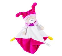 BABY NAT' - Doudou Brioche 22cm - Doudou Carré Bébé Ourson Avec Bonnet Et Imprimé À Pois - Doudou Ourson Bébé Doux Et Facile À Manipuler - Doudou Bébé 22 cm Lavable - Cadeau Naissance Bébé - BN0734