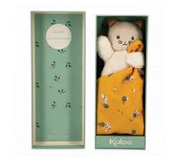 KALOO - Carré Douceur - Doudou Chat Jaune - Peluche Bébé - Carré 18 x 18 cm Jaune - Matières Ecoresponsables - Boîte Cadeau FSC - Dès la Naissance,K226003
