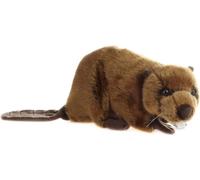 Doudou castor brun couché 40 cm