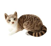 Doudou Chat Réaliste 30 cm - Simulation Poils Courts - Peluche Moelleuse Chaton Couché - Véritable Siamois - Jouet pour Enfants et Femmes