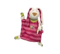 Doudou Chiffon Lapin Rouge/Écru 26 cm