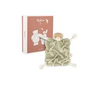 KALOO - Doudou Lapin Vert 24cm - Doudou Plat Bébé Ultra-Doux - Fourrure de Flanelle Extra Douce - Nœuds avec Fonction Attache-Tétine - Compagnon Câlin et Educatif Dès la Naissance - K214006