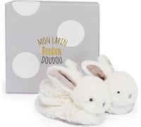 Doudou Coffret cadeau - Jeu de chaussures avec hochets lapin beige 0-6 mois