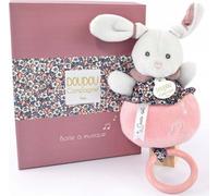 Doudou Coffret cadeau - Lapin en peluche jouant de la mélodie rose 20 cm