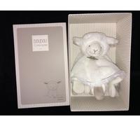 Doudou & Compagnie plat rond Agneau Mouton Mon tout petit blanc et taupe DC2429