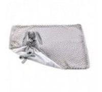 Doudou Couverture Attache Sucette Lapin - Gris Et Blanc - Nattou