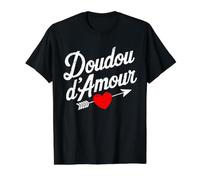 Doudou d'amour Cadeau Saint-Valentin Couer Mignon Romantique T-Shirt Graphique avec Valeur, Homme, Noir, L