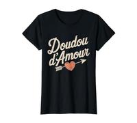 Doudou d'amour Cadeau Saint-Valentin Mignon Romantique T-Shirt Graphique avec Valeur, Femme, Noir, M