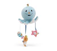 Doudou de bain Octopus Octily 18x14cm incl. 3 figurines dans boîte cadeau 23,5x17x13,5cm bleu - Animal de jeu avec éléments de préhension - Jouet de bain pour bébé à saisir et à jouer - 61345