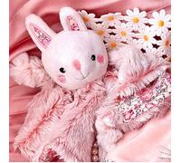 Doudou - DOMIVA - Lapin rose - Toucher ultra doux - 28x28cm - Pour bébé