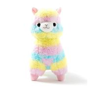 Doudou en alpaga - 20 cm - Arc-en-ciel - Pour enfant - Poupée lama - Douce - Alpaga - Jouet cadeau pour bébé et tout-petit - Peluche alpaga