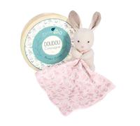 Doudou en coton Bio Lapin - Doudou et Compagnie - Avec mouchoir rose - Mixte - A partir de 0 mois