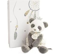 Doudou et Compagnie – Peluche Panda Attrape-Rêves 20 cm Gris et blanc avec boîte cadeau DC3540