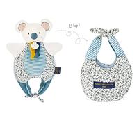 Doudou et Compagnie – Balle d'éveil Doudou Cocon réversible 25 cm Koala Amusette 3 en 1 Gris/Noir