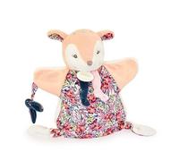 DOUDOU ET COMPAGNIE - BOH’AIME FAON Doudou Marionnette - Peluche Douce en Forme de Faon - Design Fleuri - Idéal pour Jeux d’Éveil & Interactions - Dès la Naissance - DC4225