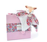 DOUDOU ET COMPAGNIE - BOH'AIME - Doudou Faon Blanc avec Pétales - Boite Cadeau - 27 Cm - Idée Cadeau de Naissance Fille et Garçon - Garantie Doudou Perdu - DC4021