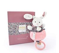 DOUDOU ET COMPAGNIE - Boîte À Musique Lapin Rose 20 cm - Collection Boh’aime - Peluche Musicale Bébé Dès la Naissance - Mélodie Twinkle Twinkle - Boîte Cadeau - Garantie Doudou Perdu - DC4028