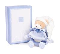 Doudou et Compagnie Peluche hochet Ours Petit Chou 19 cm Beige/Bleu Lavable 30°C Cadeau de naissance