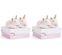 Doudou et Compagnie Chaussons hochet Licorne (Lot de 2)