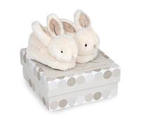 Doudou Et Compagnie - Coffret Chaussons Avec Hochet Taupe - Lapin Bonbon - De 0 Ã€ 6 Mois - Doux Et Chaud - Idée Cadeau Naissance Fille Et Garçon - DC1310