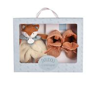 DOUDOU ET COMPAGNIE - Coffret Timo doudou et chaussons Orange