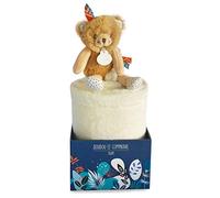 Doudou et Compagnie - Couverture Bébé - Plaid Avec Doudou Ours - Marron - 100 x 70 cm - Tiwipi - DC3646