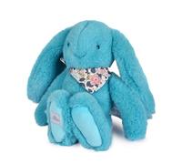 Doudou et Compagnie - Doudou Bébé Lapin Fleurette Turquoise 25 cm - Petit Doudou Ultra Doux avec Bandana Fleuri - Compagnon Câlin Réconfort - Idée Cadeau Naissance Nouveau-né - Fille Garçon - DC4592