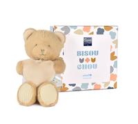Doudou et Compagnie - Doudou Bébé Ours Cœur UNICEF Bisous Doux 25 cm - Peluche Ours Ultra Douce et Solidaire - Idée Cadeau Naissance Bébé Fille Garçon avec Coffret - Premier Doudou - DC4681