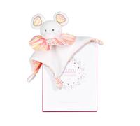 Doudou et Compagnie - Doudou Bébé Plat Souris Les Chouchoux - 20 cm - Petite Peluche Ultra Douce et Légère - Compagnon Sommeil Idéal - Idée Cadeau Naissance Bébé Mixte Premier Doudou Gris - DC4675