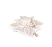 Doudou et Compagnie – Doudou plat forme de fleur Ours blanc 25 cm – Lavable – Collection 25 ans