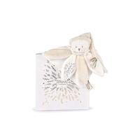 DOUDOU ET COMPAGNIE - Doudou Collector OURS BLANC Plat en Forme de Fleur - Peluche Ultra Douce Collection 25 ANS - Cadeau Naissance Mixte - Lavable et Durable - Garantie Doudou Perdu - DC4342