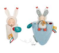Doudou et Compagnie - Doudou Lapin - Doudou cape - Blanc - 25 cm - DOUDOU PAPILLOTE - DC3953