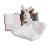 Doudou et Compagnie - Doudou Lapin Mouchoir - Boîte en Forme de Fleur - Blanc - 10 Cm - Idée Cadeau de Naissance Fille et Garçon - Garantie Doudou Perdu - 303