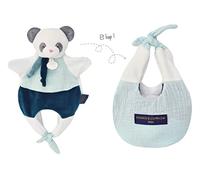 DOUDOU ET COMPAGNIE - Doudou Marionnette et Petit Sac Réversible - 30 cm - Collection Panda Amusette 3 en 1-30 cm - Idée Cadeau Naissance Filles Garçons - Peluche Éveil pour l'Enfant - DC3824