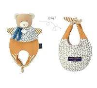 Doudou et Compagnie - Doudou marionnette sac de rangement Ours Amusette 3 en 1 30 cm Marron DC3823