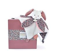 Doudou et Compagnie - Doudou pétale Lapin Rose- Rose - 27cm - Collection BOH'AIME - Cadeau Naissance - Jolie boîte Cadeau - Lavable en Machine 30°C - Tout Doux pour Les Câlins - DC4027