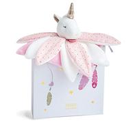Doudou et Compagnie - Doudou Pétales Attrape-Rêves - Licorne - Boite Cadeau - Rose et Blanc - 26 Cm - Doux - Idée de Cadeau Naissance Fille - Garantie Doudou Perdu - DC3547