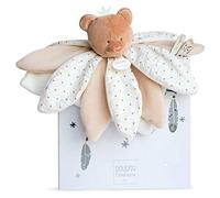 DOUDOU ET COMPAGNIE - Doudou Pétales Plat Carré Ours - 26 cm - Taupe - Peluche Sensoriel Avec Pétales - Collection Attrape Rêve - Idée Cadeau Naissance pour Bébé - Garantie Doudou Perdu - DC2792