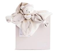 DOUDOU ET COMPAGNIE - Doudou Plat Ours Collector - Taupe - 3 Couleurs au Choix - Ourson avec Bonnet de Nuit - avec Boite Cadeau pour Offrir - Cadeau Naissance Bébé - Garantie Doudou Perdu - DC2922