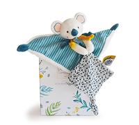 Doudou et Compagnie - Doudou Plat Yoca le Koala - Bleu - 25 cm - DC3668 | Adorable et Extra Doux - Avec Boîte Cadeau - Garantie Doudou Perdu - Lavable à 30° - Idée Cadeau de Naissance Fille ou Garçon