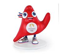 Doudou et Compagnie - Figurine Mascotte Phyrge Oly - Licence Officielle des Jeux Olympiques De Paris 2024 - Grande Figurine pour Enfants 3 Ans et Plus - 25,5 cm - Rouge - JO2506