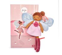 DOUDOU ET COMPAGNIE - Jolijou - Les Fées De La Forêt - Poupée Chiffon Tara 25 cm - Bleu Et Parme - Tissu Doux Avec Ailes Papillon - Jolie Boîte Cadeau Incluse - Idée Cadeau Naissance Filles - JJ6031