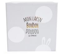 Doudou et Compagnie Lapin Bonbon - Chaussons avec Hochet Taupe - 0/6 Mois